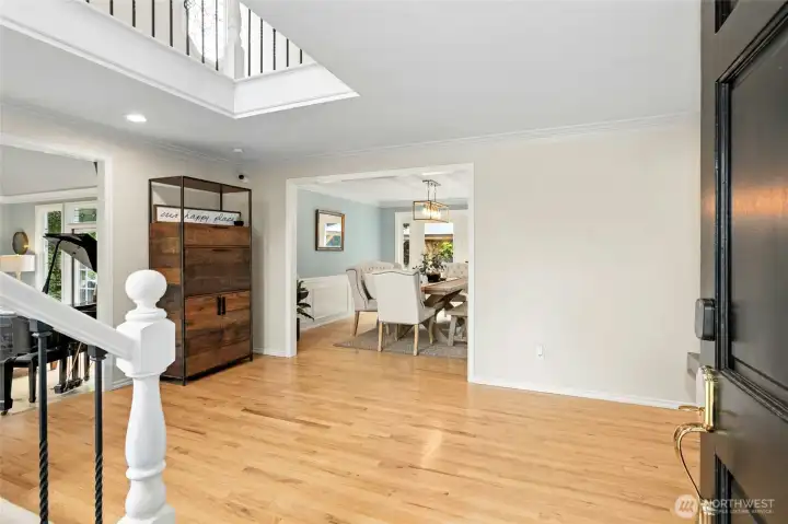 Real hardwood throughout the main level.