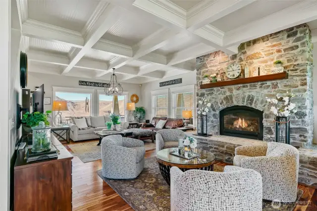 Beautiful stone fireplace