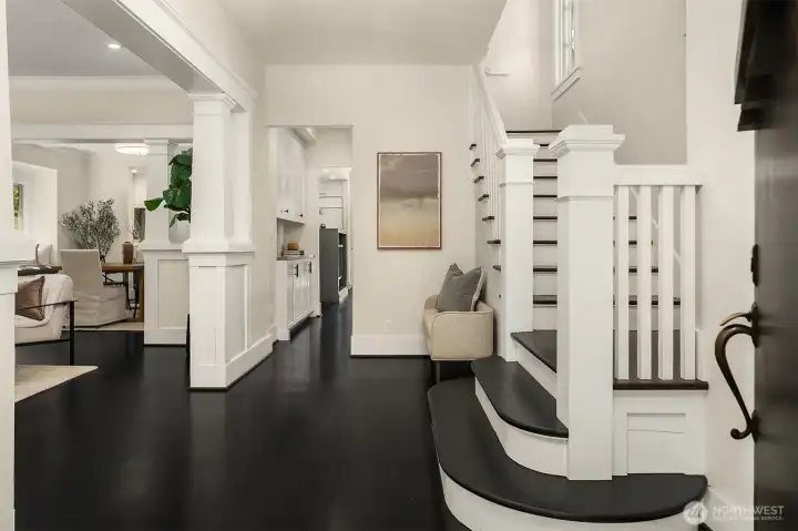 Formal entry with coat closet.