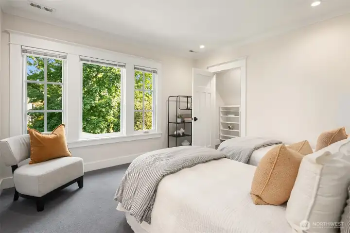 2nd bedroom upstairs with large walk-in closet and ensuite bathroom.