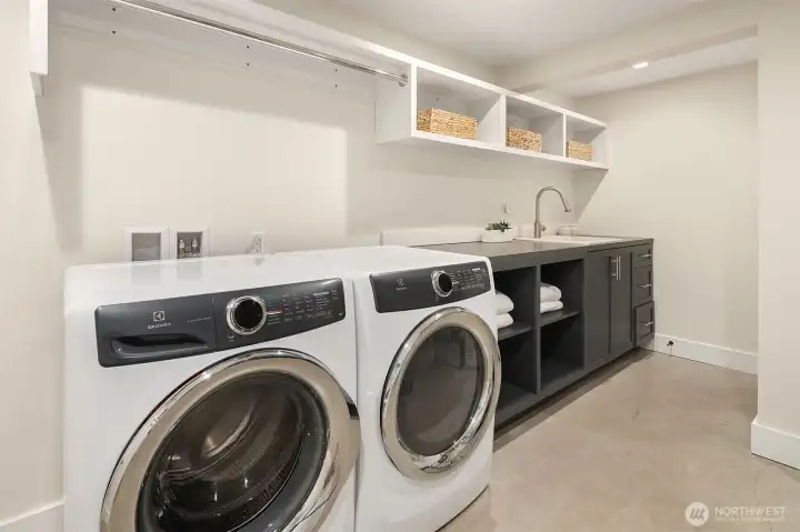 1 of 2 bedrooms downstairs with legal window and custom closet.