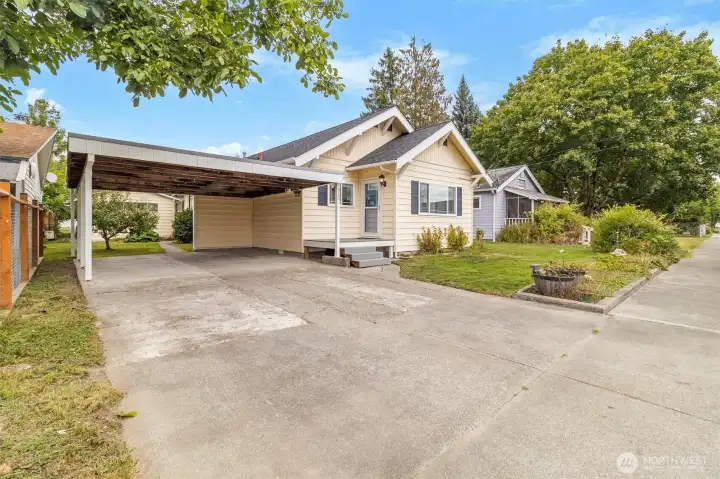 Carport parking and driveway parking (another parking space along the road