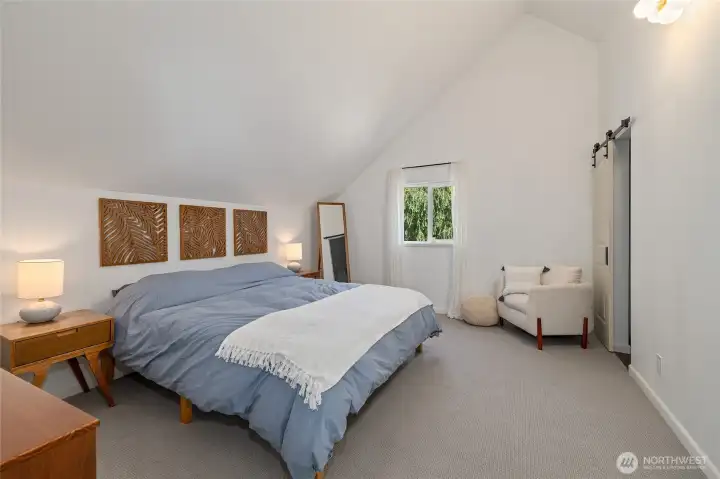 Vaulted ceilings add character and openness to the suite.