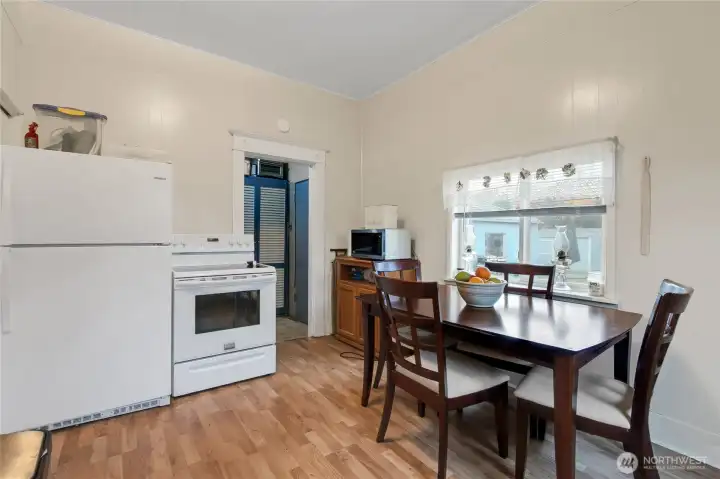 Kitchen with eating area.