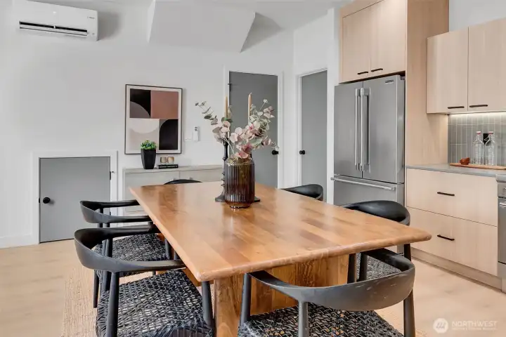 Open concept living, dining and kitchen on the main floor- plenty of room for hosting dinner parties!