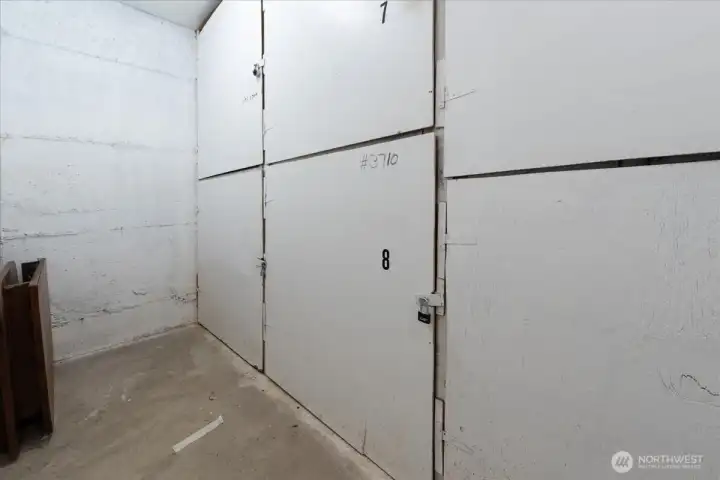 Storage unit is located in the basement of building 40.