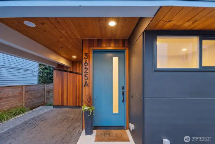 Covered parking spot by front entrance