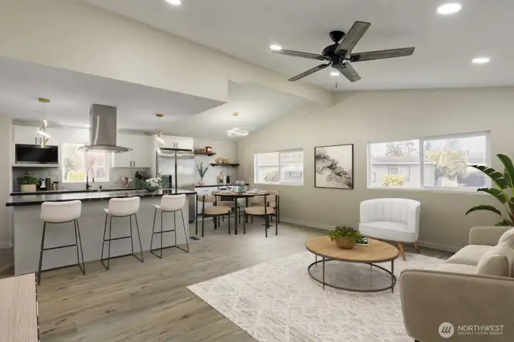 Sun filled open layout