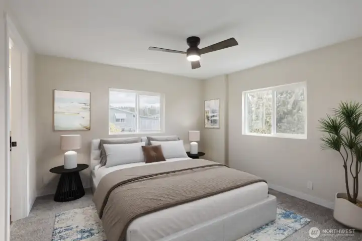 Primary bedroom w/private bath