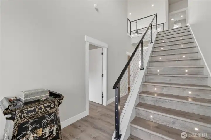 Off the entry to the left is the main-floor bedroom.