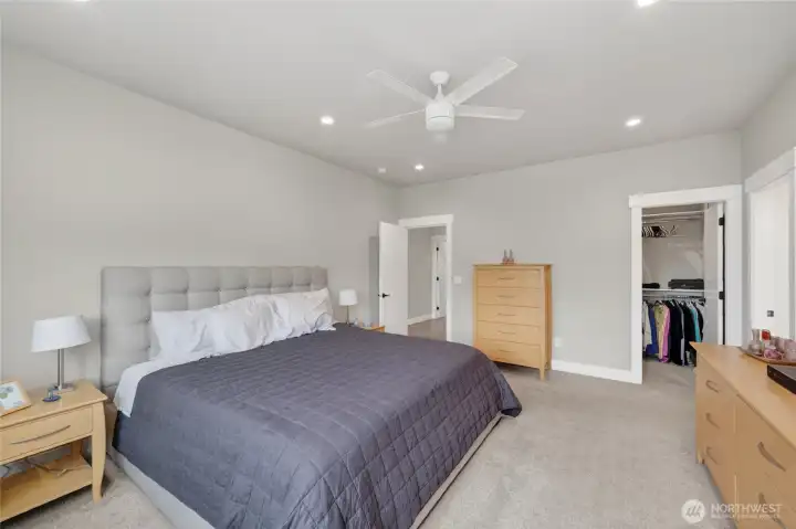 Primary bedroom, showing walk-in closet.