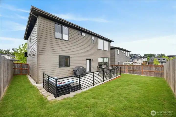 Fully-fenced back yard.
