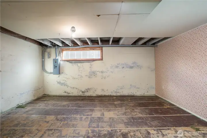 The electrical panel is newer and the extra space is a huge bonus.