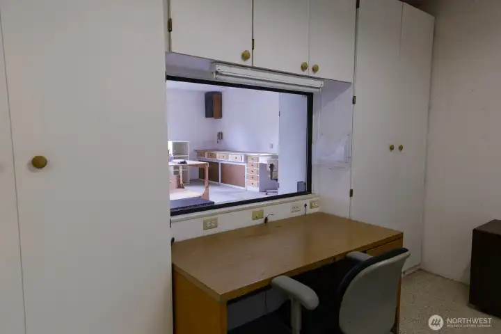 Shop Office with window to Garage
