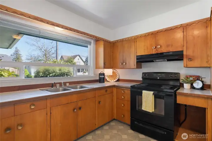 Solid wood cabinetry.