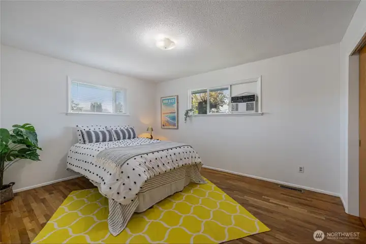 Second large bedroom with ample light and in window air conditioning.