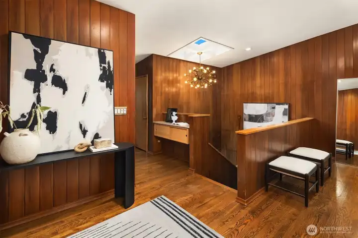 Step into the main foyer where warm wood paneling & flooring set the tone for this special place. Step into the main foyer where warm wood paneling & flooring set the tone for this special place.