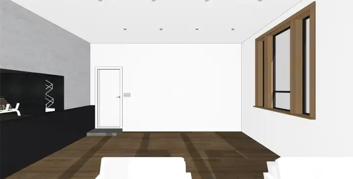 Rendering of a potential remodel of the space. Rendering of a potential remodel of the space.