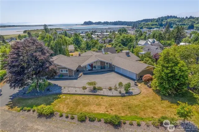 Depending how you build your view will include the Marina, Baker Bay, mouth of the Columbia River, Sand Island Cape Disappointment and the Ocean beyond.