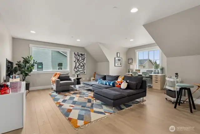 Huge second floor bonus room offers so much flexibility.