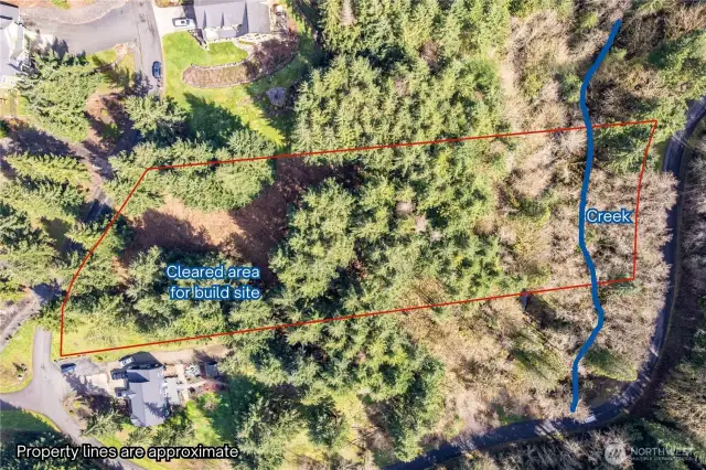 Incredible piece with a creek on the East side of the property