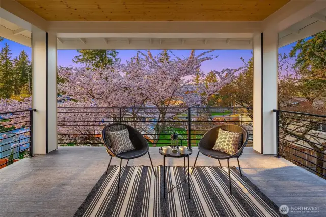 Outdoor balcony off the primary suite