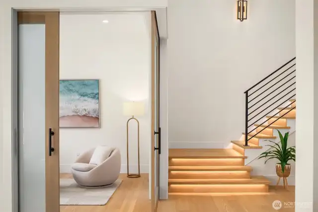 Custom wood/glass slider doors