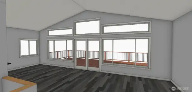 Interior Rendering- looks out to the lake