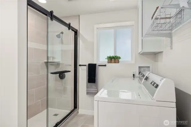 3/4 bath + Laundry