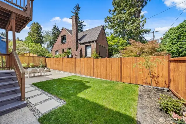 Fully fenced yard w/access from the kitchen.