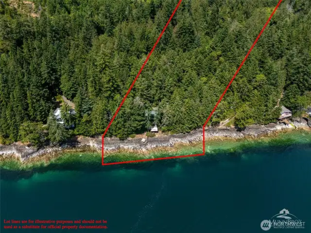 Approximate lot lines for subject property. Private & secluded setting!