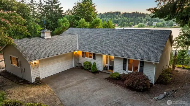 Attached 2-car garage with extra space for tools and storage