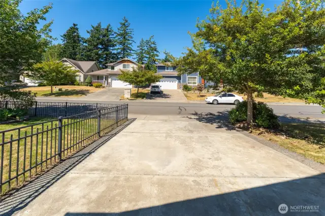 Fenced front yard and off street parking
