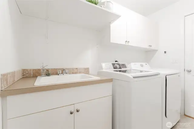 Laundry room with deep utility sink