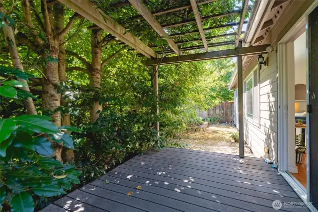 Covered back deck with composite decking
