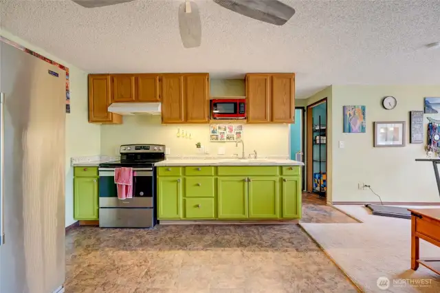 Lower level kitchen with eating space