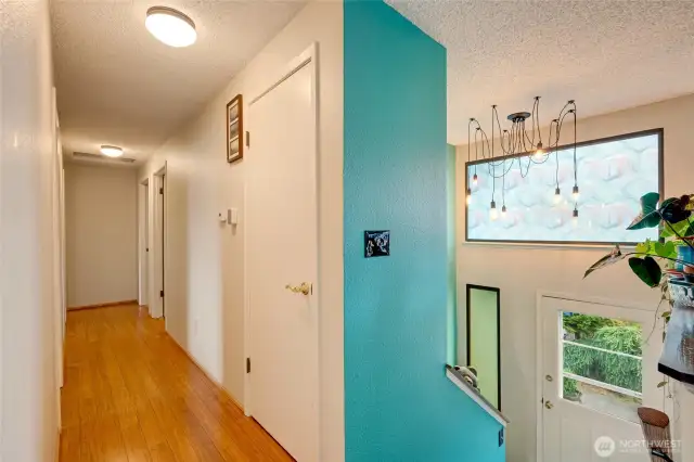 Upstairs hallway to bedrooms.