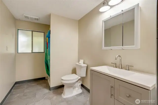 large .75 bathroom on lower level