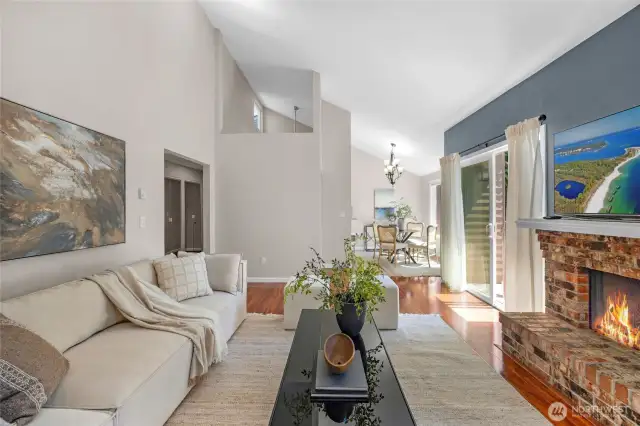 Alternate view of the living room leading to the dining room
