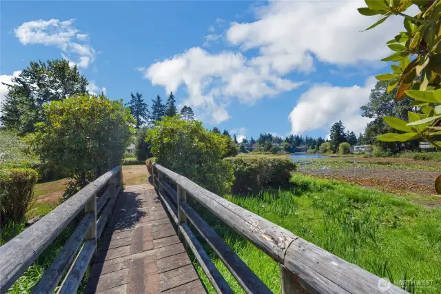 walking path to the lake area and open grass space