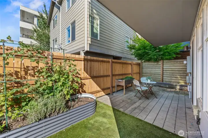 Private, wraparound yard and patio.