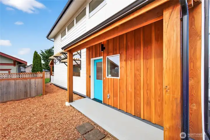 The side patio entrance.