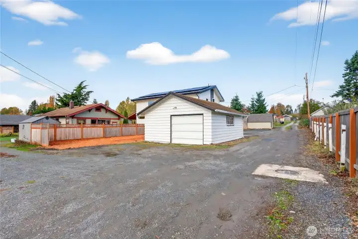 Alley view of the property looking North.