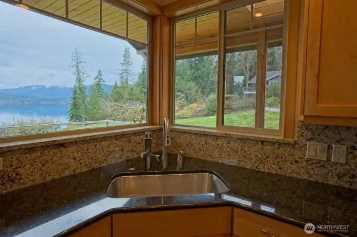 Kitchen sink with a view, whole house filtered water