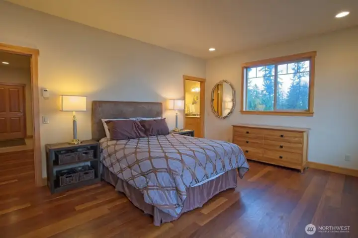 Primary suite with Brazillian hardwoods.