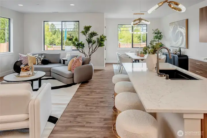 Massive windows for bonus natural light (model home lot 1A, colors may vary)