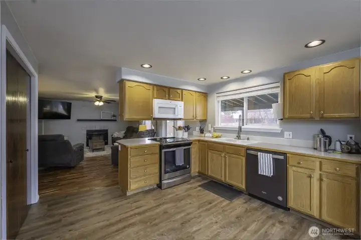 Large kitchen with some modern appliances