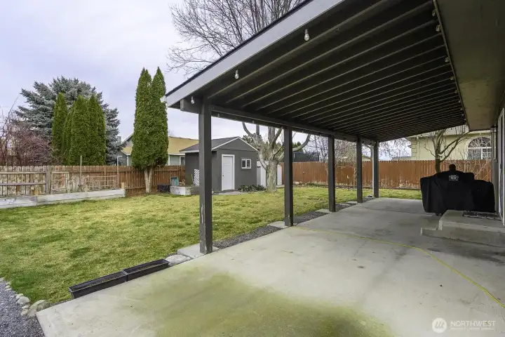 Step out onto the oversized back patio!