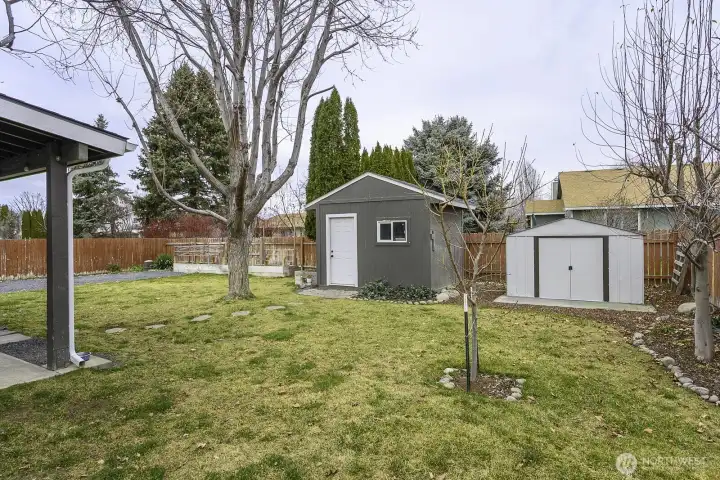 Two sheds on slabs, left one has power access for all your needs!