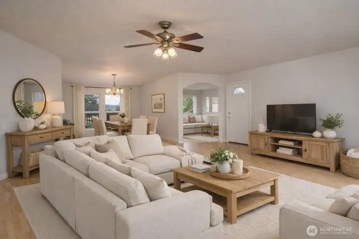 Spacious, Bright Living and Dining Area